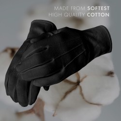 Black Cotton Knights Gloves
