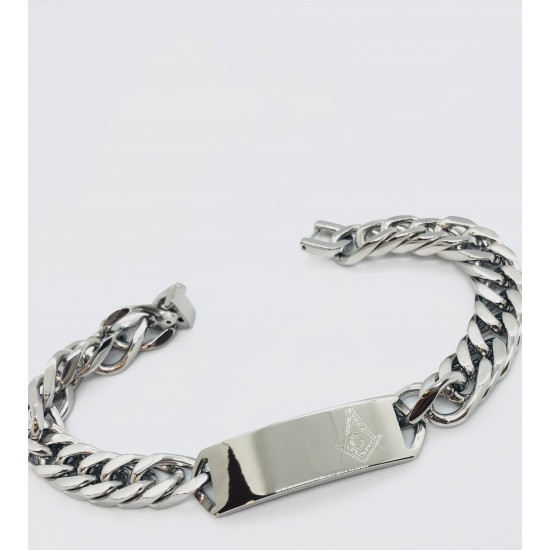 Masonic Silver Chain Bracelet