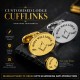 Custom Gold Masonic Lodge Cufflinks — Personalised with Your Lodge Name & Number