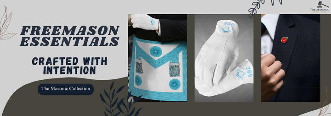 Freemason Favourites: Master Mason's Apron, Lodge Number Gloves, Masonic Poppy Badge & Luxury Layflat Brief Case
