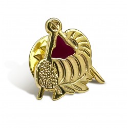 Gilt Metal and Enamel Cornucopia Horn of Plenty Lapel Pin