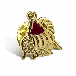 Gilt Metal and Enamel Cornucopia Horn of Plenty Lapel Pin
