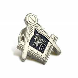 Square & Compass with the All-Seeing Eye Pin Badge