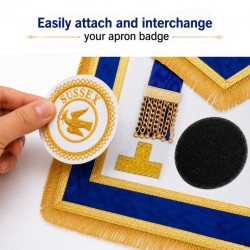 Masonic Apron Badge Velcro Attachment Pad – Easy Interchange Fastener, 105mm