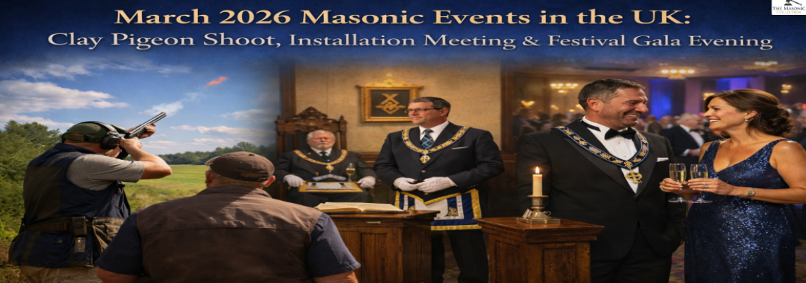 March 2026 Masonic Events in the UK: Clay Pigeon Shoot, Installation meeting & Festival Gala Evening