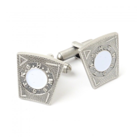 Masonic Mark Degree Silver Keystone Cufflinks