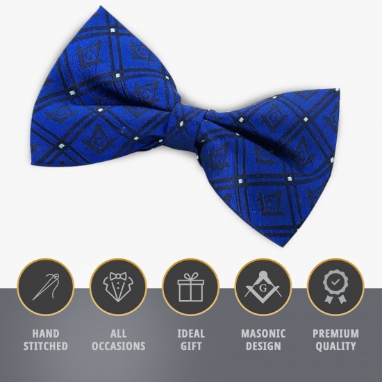 Masonic 100% Silk Woven Bowtie with G