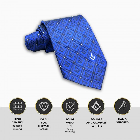 Blue Masonic Tie with G