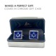Blue Modern Masonic Cufflinks Set