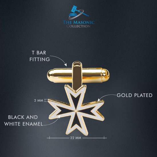 Maltese Cross Masonic Cufflinks