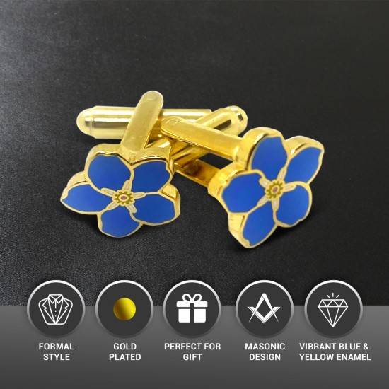 Small Masonic Forget Me Not Cufflinks