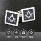 Black Modern Masonic Cufflinks Set