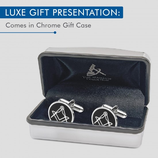 Black & Silver Masonic Cufflinks