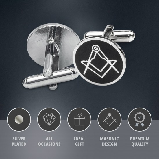 Black & Silver Masonic Cufflinks