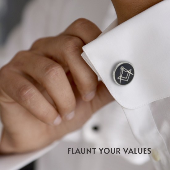 Black & Silver Masonic Cufflinks
