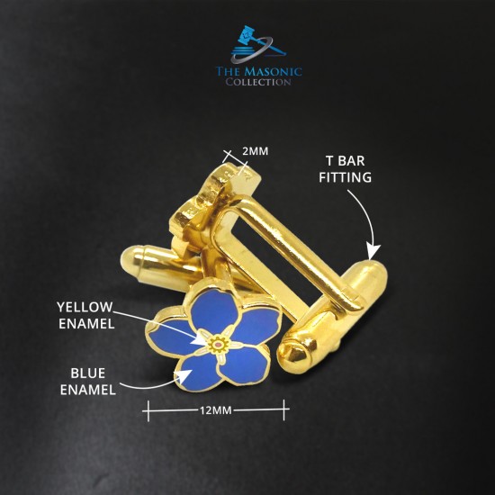 Small Masonic Forget Me Not Cufflinks