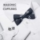 Black Modern Masonic Cufflinks Set