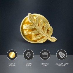 Gilt Metal Acacia Leaf Masonic Lapel Pin 