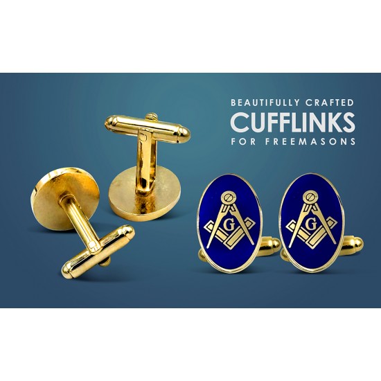 Craft Oval Sq & Compass Cufflinks with G 