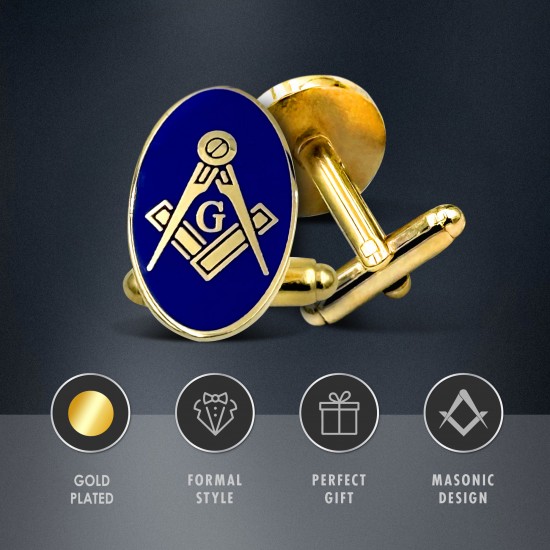 Craft Oval Sq & Compass Cufflinks with G 