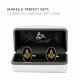 Craft Gold Plated Oval Sq & Compass with G Cufflinks