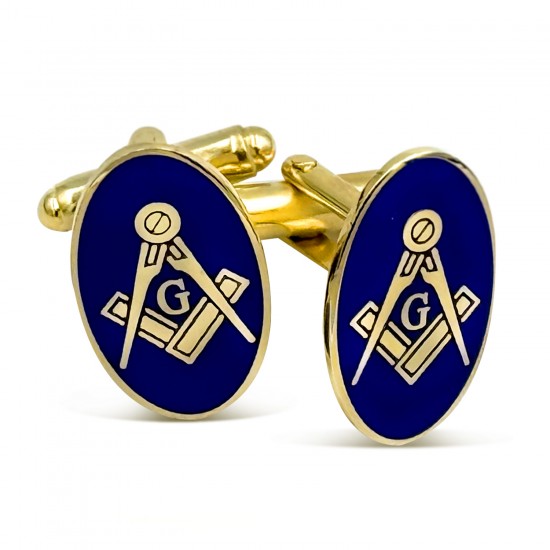 Craft Oval Sq & Compass Cufflinks with G 