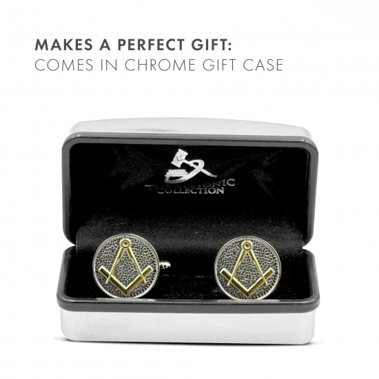 Craft Two Tone Masonic Cufflinks with Sq & Compass