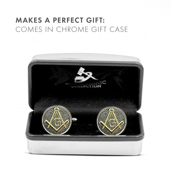 Craft Two Tone Masonic Cufflinks with Sq & Compass