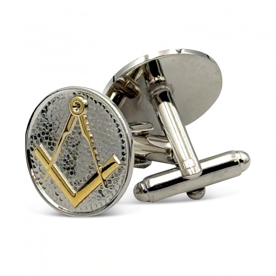 Craft Two Tone Masonic Cufflinks with Sq & Compass