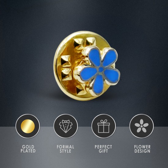 Gilt Metal Forget Me Not Masonic Lapel Pin (or Badge)