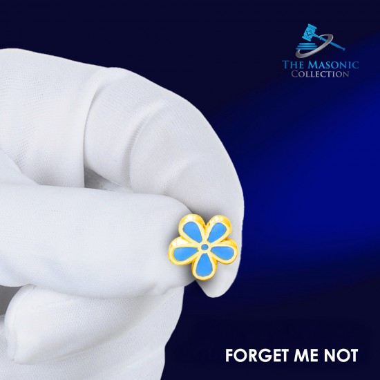 Gilt Metal Forget Me Not Masonic Lapel Pin (or Badge)
