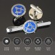 Blue Detailed Masonic Cufflink & Tieslide Set