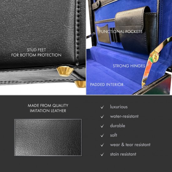 Luxury Layflat MM/WM Masonic Briefcase - Elegant case for carrying lodge regalia