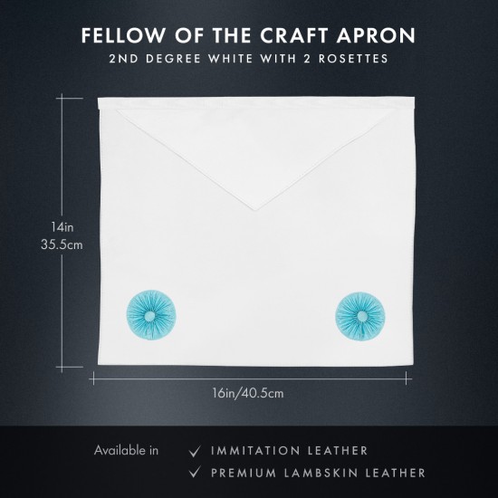 Craft Fellow (2nd Degree) Masonic Apron - Durable ceremonial attire for lodge meetings