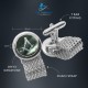 Masonic Onyx Rhodium Plated Cufflinks