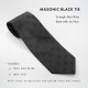 Freemasons Black 100% Silk Masonic Tie