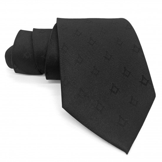 Freemasons Black 100% Silk Tie - Refined accessory for formal lodge attire