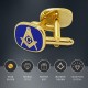 Blue Masonic Cufflinks with G
