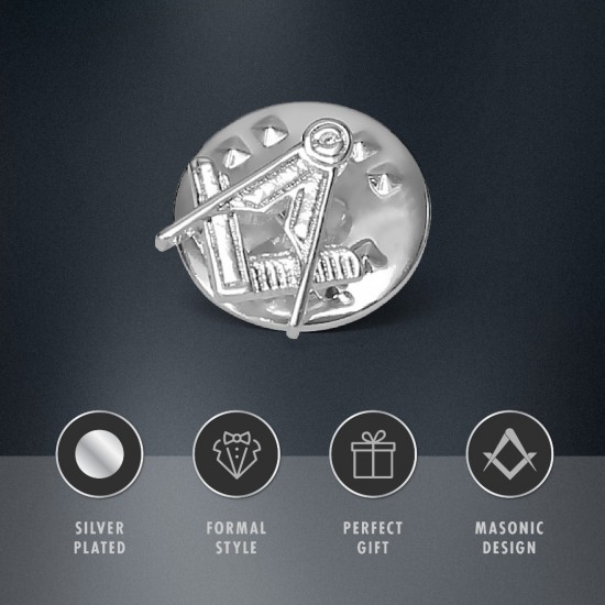 Craft Sq & Compass Silver Masonic Badge