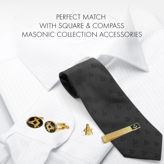 Gilt Metal Square & Compass Masonic Lapel or Tie Pin