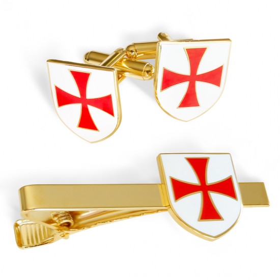 Knights Templar Cufflink & Tieslide Set