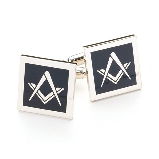Black Modern Masonic Cufflinks Set