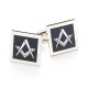 Black Modern Masonic Cufflinks Set