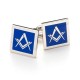 Blue Modern Masonic Cufflinks Set