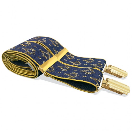 Freemasons Masonic Sq & Compass Braces (Gold & Blue)