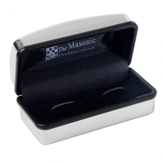 Gilt Metal and Blue Enamel Modern Craft Masonic Cufflinks