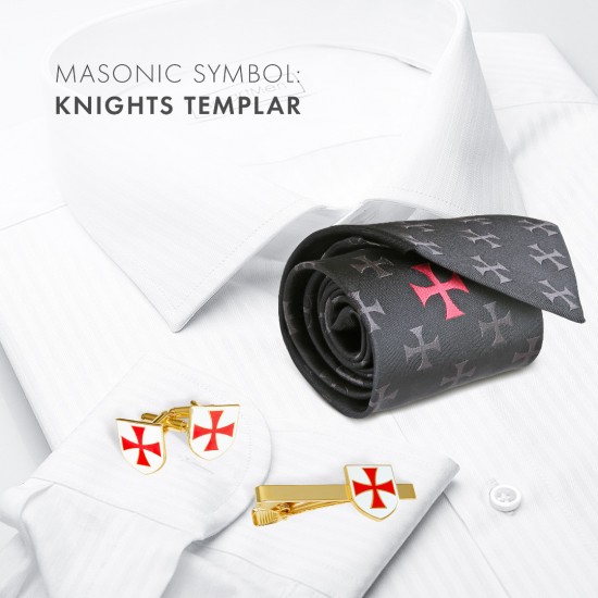 Knights Templar Cufflink & Tieslide Set