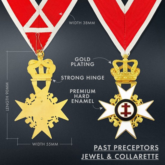 Knights Templar Past Preceptors Collarette & Jewel