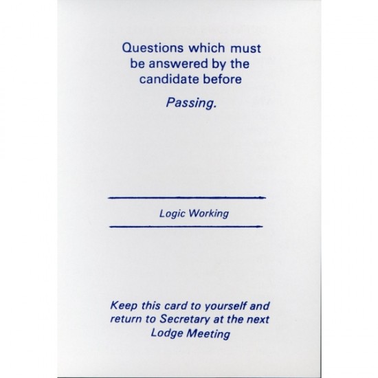 Logic Working Passing Card