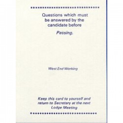West End Working Passing Card